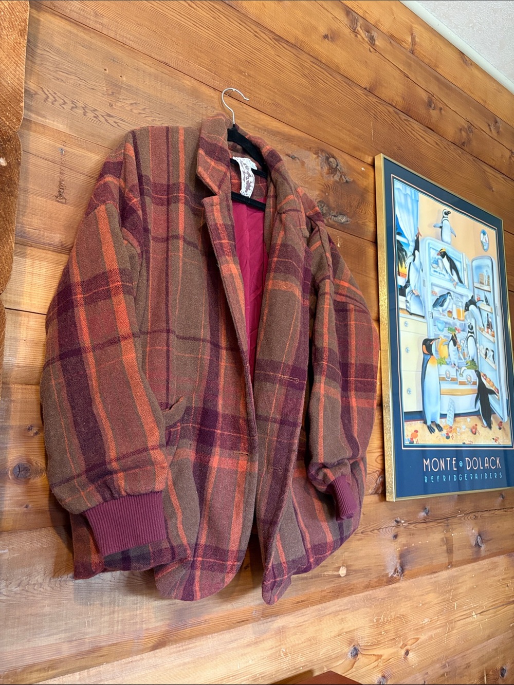 Sadie & Sage Oversized Plaid Jacket, Size Small